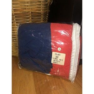 Twin 39x75 multi bed ruffle, red and blue